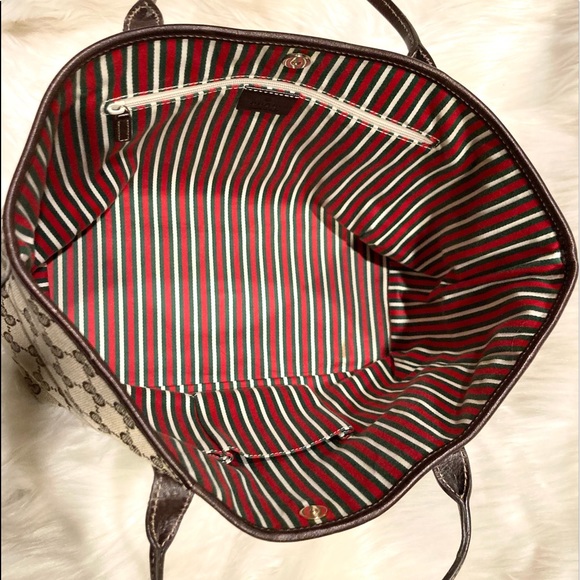 Authentic Gucci Monogram Logo D Ring Shoulder Bag Tote - Picture 9 of 15